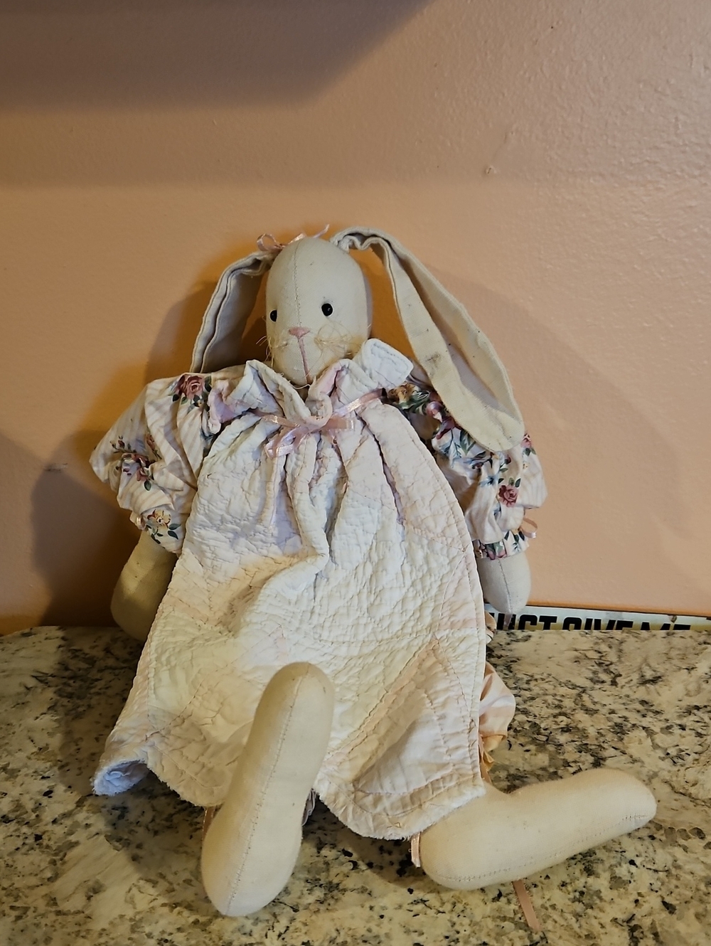 Handmade Bunny In A Dress With Apron
